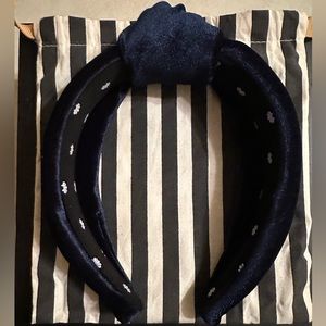 Lele Sadoughi Navy Velvet Headband